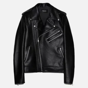 mens-double-zipper-black-biker-jacket-front